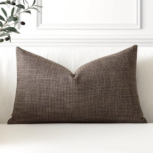 Artscope 1er Set Kissenbezug Einfarbig Wurfkissenbezug Leinen Kissenbezüge 40x60cm Moderne Dekokissen Kissenhülle Set Kissen Fall für Sofa Schlafzimmer Zuhause Dekor, Dunkelbraun