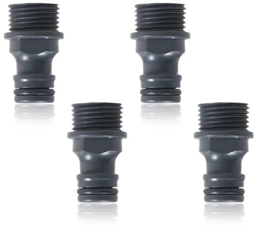 Tomedeks 4 Pezzi Connettore per Tubo da Giardino,Connettore per Capezzolo, 1/2, Attacco per Tubo, G1/2 Filettatura Maschio Raccordo Rapido per Capezzolo Tubo da Giardino Adattatore(20Mm)