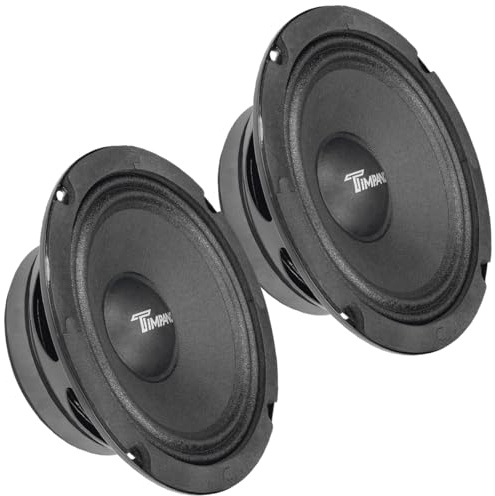 Timpano 6,5 Zoll Flacher Mitteltöner Lautsprecher 500 Watt TPT-MR6-4 PRO Bundle 6,5 Mitteltöner 4 Ohm Shallow Mount Auto Audio Lautsprecher Pro Audio Lautsprecher Kompakt für Türen (Paar)