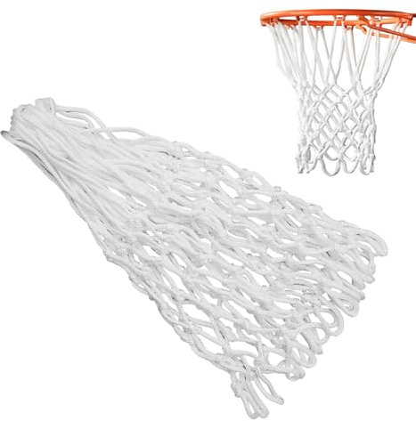 Basketballnetz Ersatz für Innen- und Außenbereich, Wetterfest basketballnetz Outdoor wetterfest, Standardgröße, 12 Schlaufen, Geeignet für Standard-Basketballkörbe, UV- und Korrosionsbeständig (1PCS)