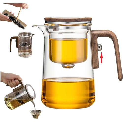 DRNKNSTX Enchanti Tea Pot, Creative Witchcraft Magic Glass Teapot, Detachable Loose Tea Glass Infuser, Ideal for Tea Maker -27oz (Approx. 800 ml)