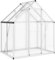 Refined Pflanzenhaus mit Dachrinnensystem Flügeltür Treibhaus für Pflanzen Frühbeet Gewächshaus mit Fundamentrahmen Silbern 169x114x195 cm Alu