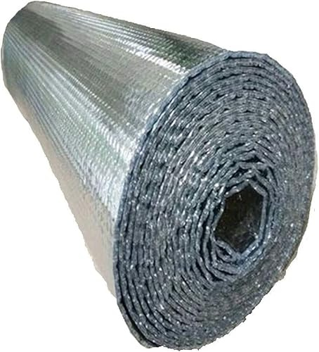 CSYQPDMBDL Lámina Aislante de Aluminio, Aislamiento Doble Burbuja Aislamiento Aislamiento Autoadhesivo Barrera de Vapor e Impermeable(1x20m)