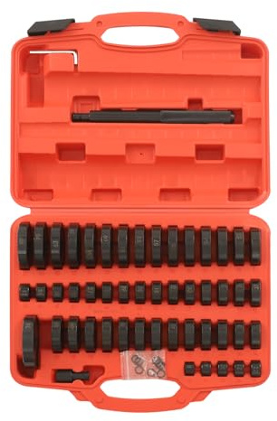 TTISJHK Set di 51 estrattori per boccola e cuscinetti in acciaio #45 con valigetta per il trasporto, strumento per cuscinetti delle ruote, anelli di scorrimento, guarnizioni, auto, moto, garage