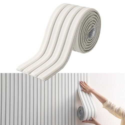 KAHCOP Paneles de pared acolchados para habitación infantil, cojín autoadhesivo de 2,8 m, anticolisión, protección de pared 3D, dormitorio, revestimiento de pared de 1,1 cm de grosor, para dormitorio