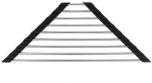 DOITOOL Escurridor De Fregadero De Acero Inoxidable Rejilla De Drenaje Triangular Plegable para Esponjas Vajilla Y Frutas Estante De Secado Enrolllable para Ahorrar Espacio En La Cocina
