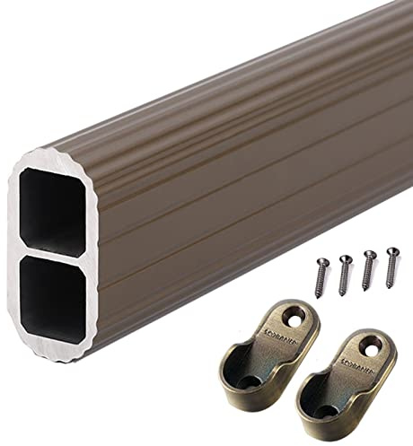 Aste per armadio in metallo resistente, regolabile da 50 a 130 cm, asta per tenda da doccia, impermeabile, color champagne, barra per appendere vestiti per nizing