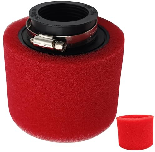 Strongthium Sportluftfilter Skum 38mm för Fiddy Pitbike 125cc 150cc, Dubbellagers Svamp Luftfilter Kompatibel med GY6 Förgasare på Moped Fyrhjuling Barn ATV Cross, Svart