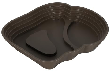 JOINPAYA Bassin de Baignade pour Tortues en PVC avec Rampe Antidérapante, Bol Eau Ergonomique pour Reptiles, pour Terrarium ou Extérieur, Facile à Nettoyer et Prévenir Les Éclaboussures