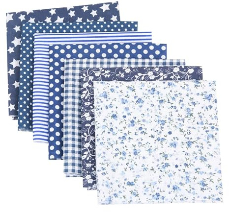 7Pcs Fat Quarters Fabric Bundles, 20'' x 20'' Fabric Bundles, Fat Quarters Fabric Bundles for Quilting, Scrapbooking, Sewing, Arts & Crafts, DIY Projects