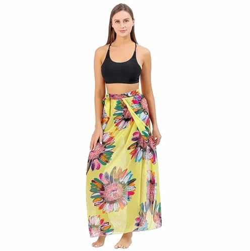 NJIEzhao Bikini omlottkjol lång strandkjol, leopardmönster, bikini, blus, slips, lindning, solskydd, kläder, vår, sommar, hav, 9, one size