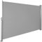 tectake® Toldo Lateral Retráctil, Separador de Ambientes Exterior, Tela Toldo Impermeable 240g/m², Protección Solar, Viento, Privacidad, Toldos Exterior Terraza, Biombo Exterior - 160x300cm Gris