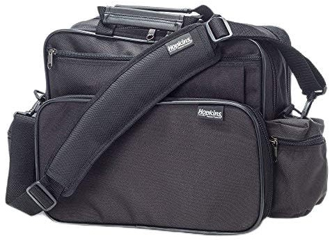 Hopkins Medical Products Home Health Shoulder Bag, 600D Waterproof Exterior, Large Storage Compartments, Removable Adjustable Shoulder Strap, 14x11.5x8