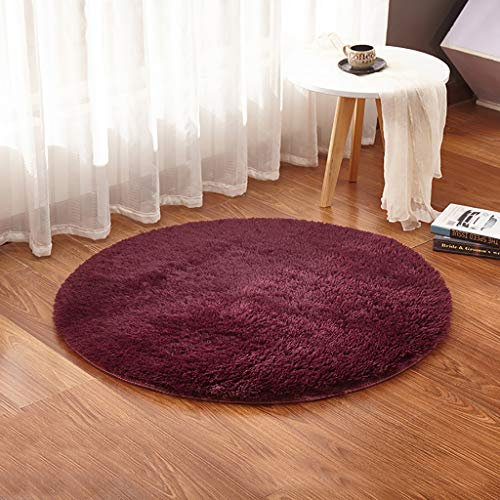 Hochflor Faux Lammfell Teppich, Balkon Teppich Schurwolle Teppiche, Teppiche Waschbar, für Stuhl Sofa. -Red Wine-200CM Long Hair