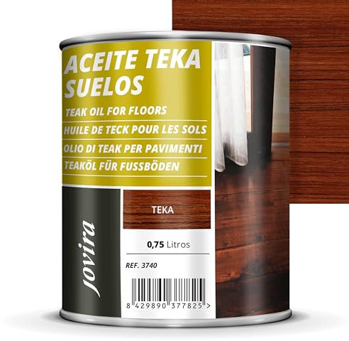 JOVIRA PINTURAS Aceite Teka Suelos, para madera exterior, terrazas, tarima, muebles jardín, Protección, restauración y cuidado de la madera Teca en intemperie exterior. (750 Mililitros) G-25A