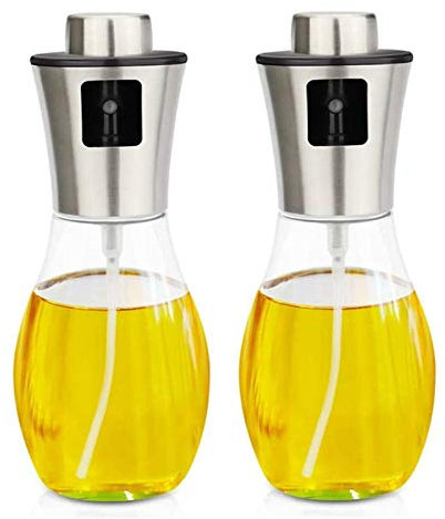 Spruzzatore Olio 200Ml, 2 Pcs Oil Sprayer Dispenser, Aceto/Olio Spruzzatore Nebulizzatore Olio Cucina in Vetro Per BBQ, Insalata, Pane Di Cottura, Cucina