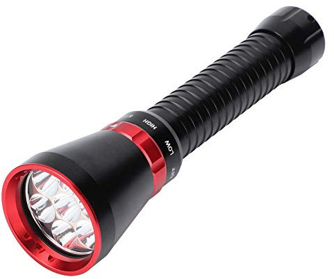Garosa Tauchlicht Tauchlampe Unterwasserlichter Tauchlampe 18000 Unterwasser 100M Taschenlampe für Tauchaktivitäten Outdoor Hohe Helligkeit(red),Taschenlampe