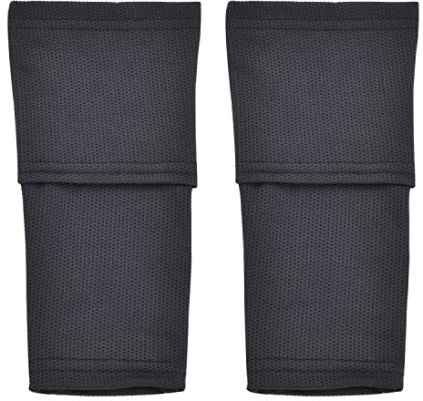 Kinder Jungen Schienbeinschoner Halter mit Optimierter Einstecktasche - Fussball Sleeves Socken für Schienbeinschoner (Schwarz M)