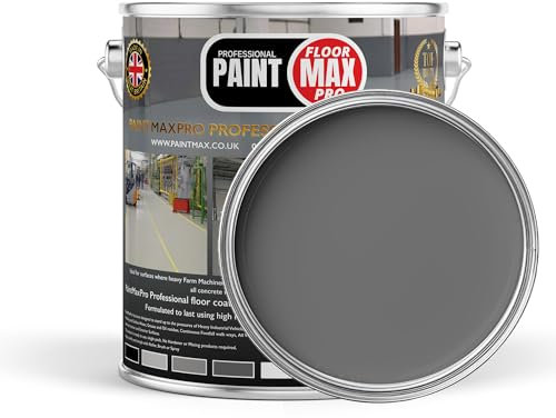 PaintMax Industrial PU350 Polyurethane Concrete Floor Paint Coating (Mid Grey, 10 Litre)