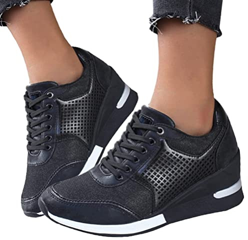 Minetom Basket Femmes Paillettes Talon Compensé Plateforme Chaussures De Sport Course Gym Fitness Jogging Sneakers