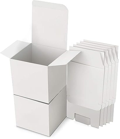 15 Stk Geschenkboxen Kraftpapier Weiß, Karton Schachteln 10 x 10 x 10 cm, Pappschachteln mit Deckel, Geschenkbox Quadratisch für Geschenke, Party, Geburtstag, Hochzeit