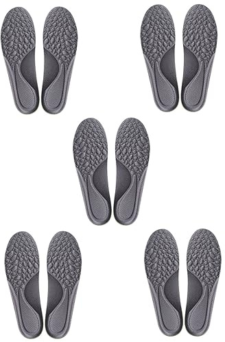 LALAFINA 5pairs Men Foot Insoles Gel Shoe Inserts for Height Increase Breathable Replaceable Multi-Function Portable Sports Insoles