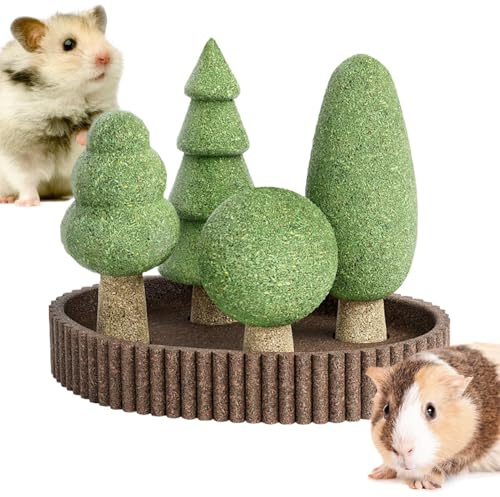 Nybhyjka Giocattoli Da Masticare Per Animali - 5X Giocattoli Da Rosicchiare Per Criceti A Tema Giungla,Decorazioni Habitat Realistiche, Cura Denti e Per Conigli, Cincillà, Scoiattoli