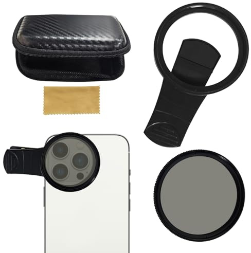 BOULESENM 52mm Filtre Polarisant,Clip Filtre Polarisant CPL Amovible Compatible,Filtré Polârisant,Filtré UV,pour iPhone, Samsung,Motorola,xiaomi et Autres Smartphones