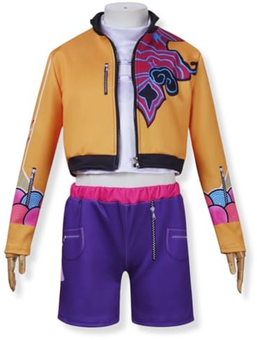 Yigoo Costume de chanteuse pop de Corée pour enfants - Costume de costumade pour filles, déguisement de chasseur d'anime, idole de scène, pour carnaval, Halloween, fête 140