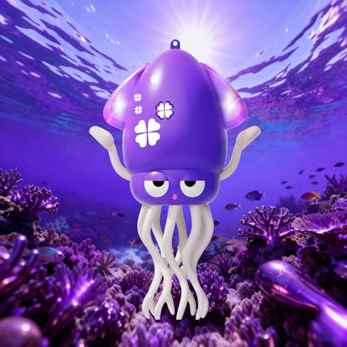 KJIXYUNG Bläckfisk Dansande och Krypande Leksak med LED-lampor och Musik - Automatisk Swinging Musik Interaktiv Leksak - Rolig Födelsedagspresent (lila)