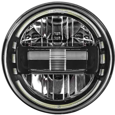 BHGMGEBLV Conjunto De Faros Delanteros Lado Del Conductor Para Jeep Para Wrangler JK 2007 2008-2017 Conjunto De Faros Delanteros LED 12 V 24 DRL Luz Marcha Faro 7 Pulgadas(Black 1pcs)
