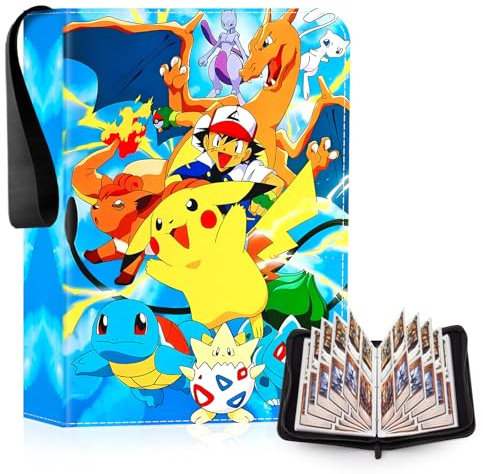 Niaetuto 50 PCS Classeur Carte,400 Cartes Album Porte Carte,Portable Album de Collection,Imperméable Albums pour Cartes à Collectionner Stockage A