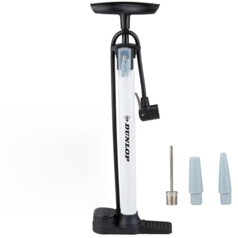 Dunlop digital cykelpump – cykelpump med digital manometer – för Schrader Presta Dunlop ventil – 120 PSI 8.3 BAR – Inkluderar adapter och bollnål