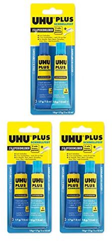 3 x UHU plus schnellfest, 3 x 35g