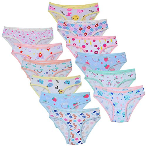Calosy sous-vêtements en Coton pour Bébé Assortis aux Culottes en Coton pour Fillettes (Paquet de 12) (10-12 Ans, Multi-11)