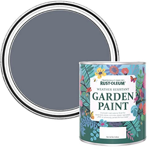 Rust-Oleum Dark Grey Mould Resistant Garden Paint in Matt Finish - Marine Grey 750ml