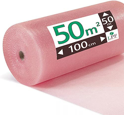 LPF dieLUFTPOLSTERFOLIE Luftpolsterfolie 100cm 75 Micron Verpackungsfolie Luftpolster Rolle Blisterfolie Noppenfolie Polsterfolie Umzug Knallfolie Polstermaterial Umzugfolie (1)