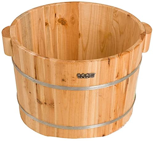 Foot Tub Wooden Foot Basin Sauna Foot Soaking Basin, Foot Washing Bucket, Wooden Footbath Tub, Household Foot Bath Barrel, Pain Fatigue Relief Foot Washing Barrel (Color : 2),Massage Rollers foot Bath