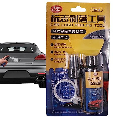 Firulab Kit rimozione Logo Auto - Stringa o Strumento di rimozione 'Emblema Automatico,Loghi Decorativi Auto Car Sticker Remover Spray Kit Raschietto per pellicole per Auto per Antenna con Pinna