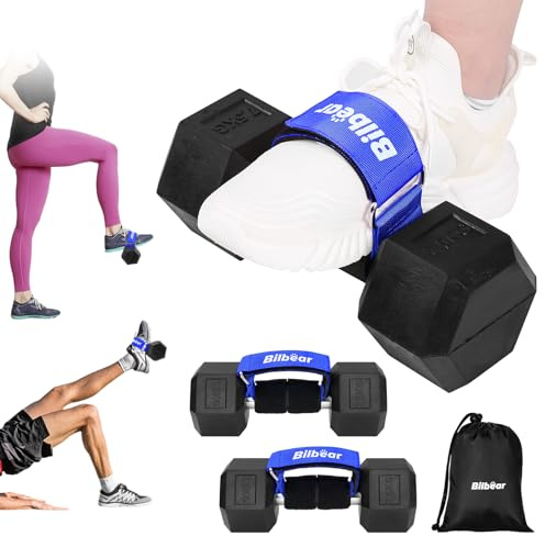 Tibialis Trainer for Leg Strength Training, Adjustable Dumbbell Foot Attachment for Hip Bend Lifting, Dumbbell Weight Ankle Strap for Leg Lifting Exercises (Blue)