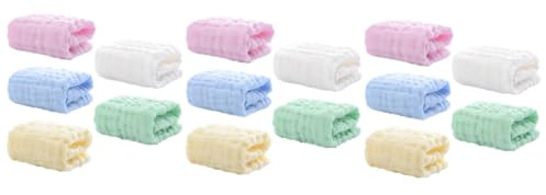 TOYANDONA 15 Piezas Babero De Espuma De Algodón Baberos Infantiles Toallas De Ducha Toalla De Cocina para Colgar Toallitas De Bebe para Recien Nacido Absorbente Bebé Paño De Lavado Arruga