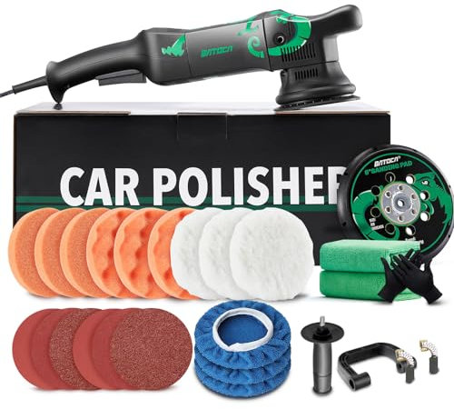 BATOCA Lucidatrice orbitale 21mm,Lucidatrice DA 700W,Lucidatra Levigatrice Ceratrice,1000-3800RPM,Cura della Vernice dell'auto,Dischi in schiuma 150mm,Lucidatura e Ceratura dei Mobili