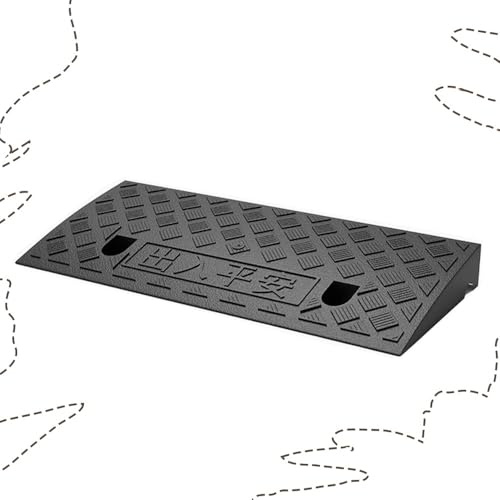 IMUNKT Rampe De Seuil pour Fauteuil Roulant, Rampe De Bordure en Caoutchouc Hauteur 3-22cm, Rampes De Trottoir Légère, Rampe D'Accès Portable pour Voiture, Scooter, Vélo(Black,50 * 37 * 15cm)