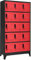 Schließfachschrank Anthrazit und Rot 90x40x180 cm Stahl,Multifunktionaler StahlGarderobenschrank mit abschließbaren Fächern für Schule und Büro Küchenschränke, Aufbewahrungsschränke, Schließfäch