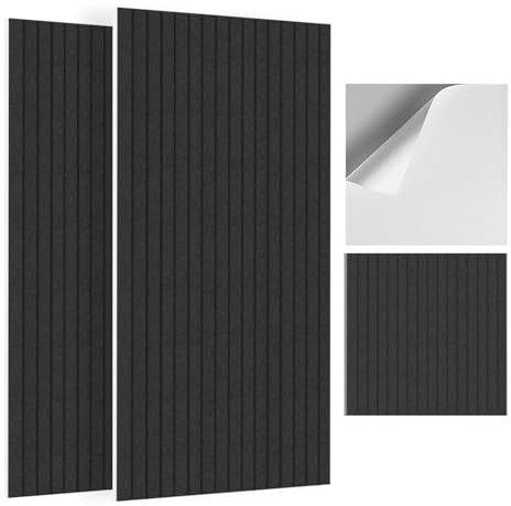 JBER 6 Piezas Paneles Acusticos Autoadhesivos, Aislante Acustico para Pared de Alta Densidad, Paneles Insonorizacion Acústica Decorativos, Tratamiento Acústico para Estudio, Oficina, 60x60xcm, Negro