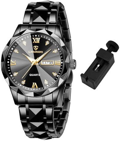 caprock Montre pour Homme, Montre à Quartz analogique étanche avec Date, en Acier Inoxydable, Style décontracté et Tendance, Noir