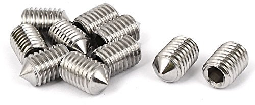 sourcing map Vis Pointeau Conique pour Poignée de Porte Vis Sans Tête Hexagonale M10x16mm filetage mâle 10pcs