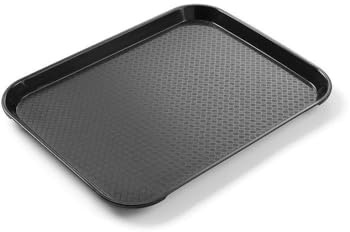 HENDI Plateau de Service AmerBox, Petit, rectangulaire, Multi-Usage, Plateau Fast Food, pour Servir Nourriture et Boissons, Restauration Rapide, 265x345x(H) 20mm, Noir, polypropylène