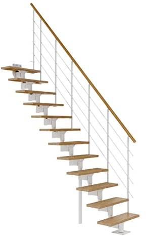 DOLLE Boston Treppe mit Mittelholm, 228–300 cm, 70-cm-Stufen, gerader Lauf