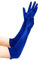 EORUBE Long Opera 1920s Satin Gloves for Women Elbow Length Party Costume Gloves (Smooth 20.5 - Blue)